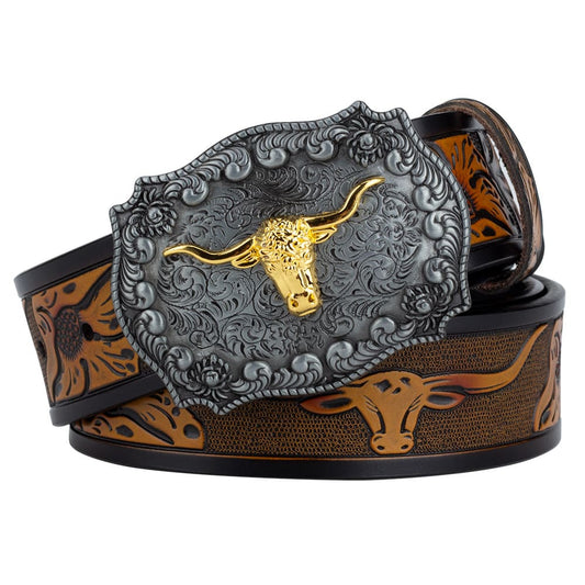 Cinto Country Masculino de Couro Legítimo Texas