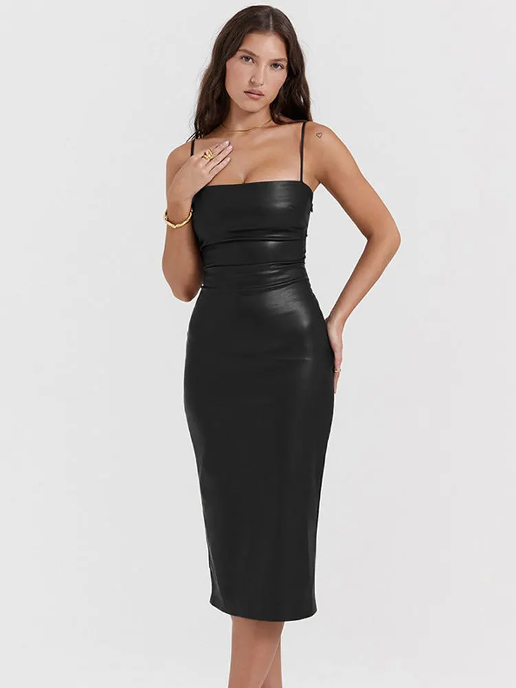 Vestido Midi de Couro