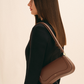 Bolsa Baguete de Couro Vintage