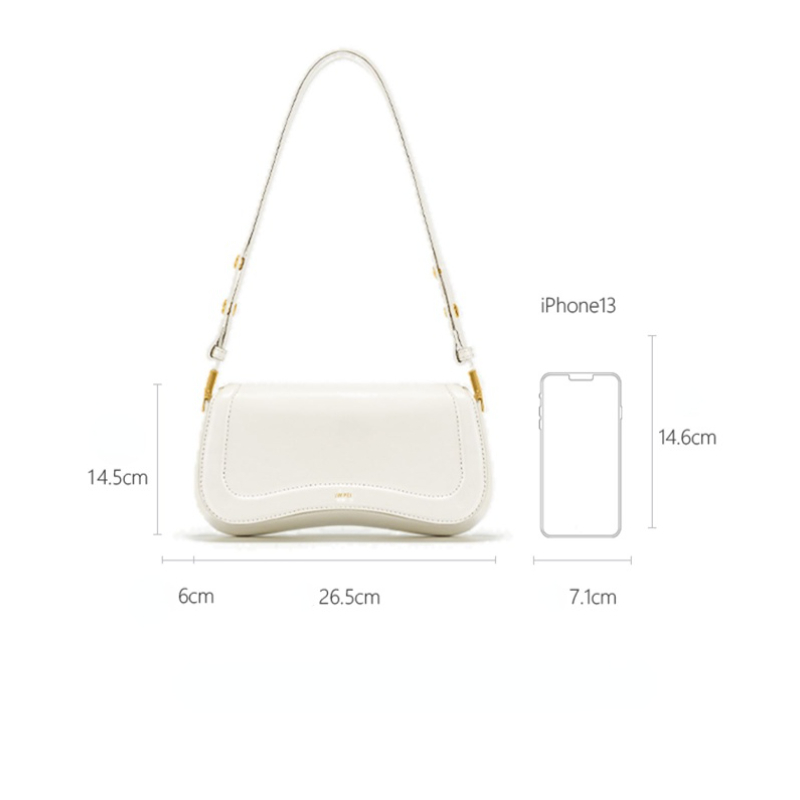Bolsa Baguete de Couro Vintage
