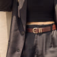 Cinto Couro Casual Marrom