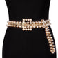 Cinto Feminino Corrente Strass Brilhante Prata