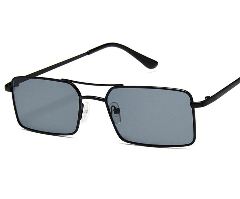  Óculos de Sol Feminino Retangular Preto Cinza