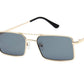  Óculos de Sol Feminino Retangular  Dourado/Cinza