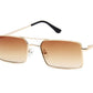  Óculos de Sol Feminino Retangular Dourado/Castanho