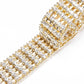 Cinto Feminino Corrente Strass Brilhante Dourado