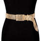 Cinto Feminino Corrente Strass Brilhante Dourado
