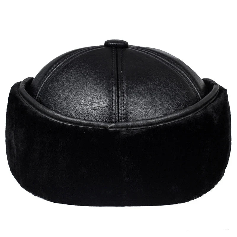 Boné Masculino de Couro com Proteção Térmica