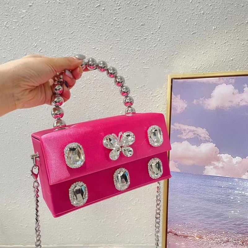 Mini Bolsa Strass Laço