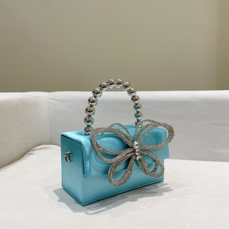 Mini Bolsa Strass Laço