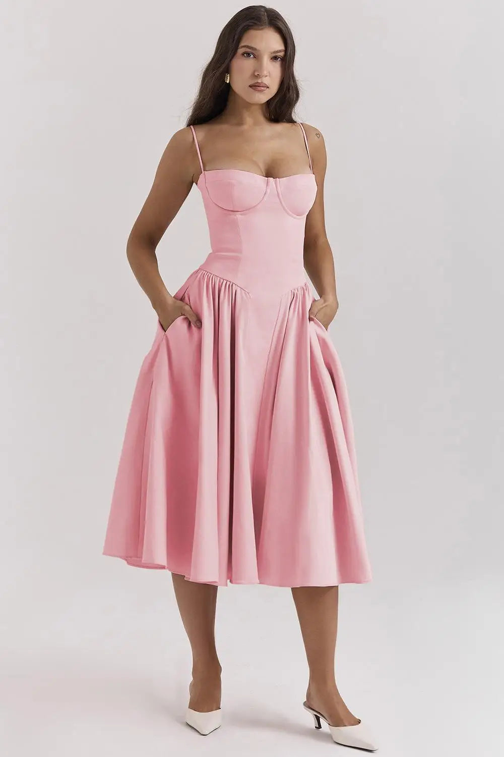 Vestido Longo Corset Retro  