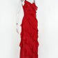 Vestido Longo no Chiffon com Babados
