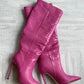 Pointed Toe Stiletto Boots for Women, Snake Pattern Sleeve, Long Tube Shoes, European and American Fashion, Winter