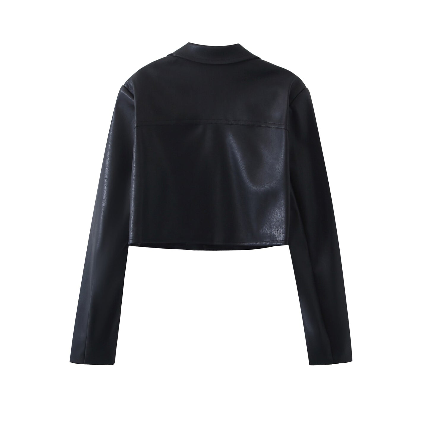 Blazer Cropped e Mini Saia Couro