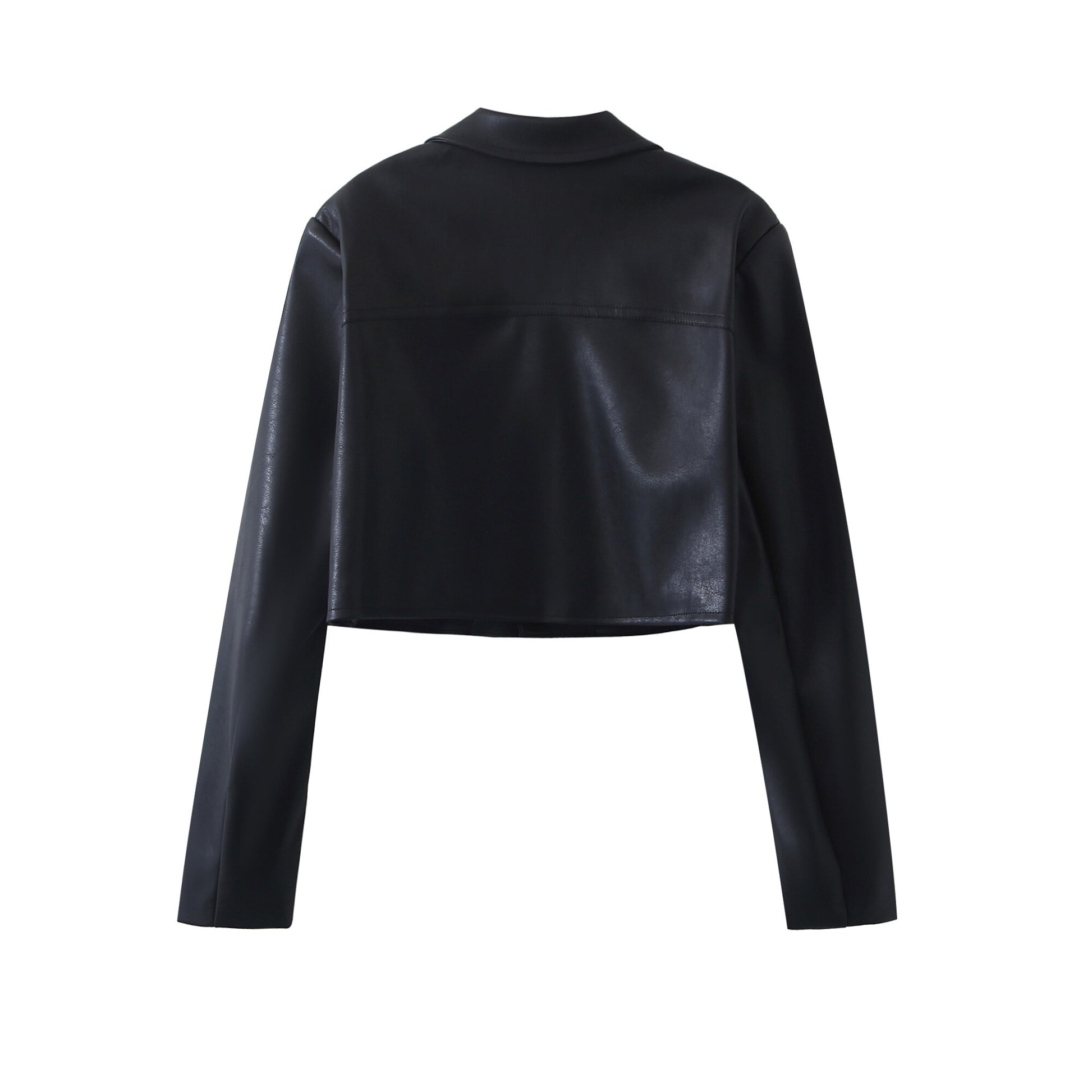Blazer Cropped e Mini Saia Couro