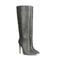 Pointed Toe Stiletto Boots for Women, Snake Pattern Sleeve, Long Tube Shoes, European and American Fashion, Winter