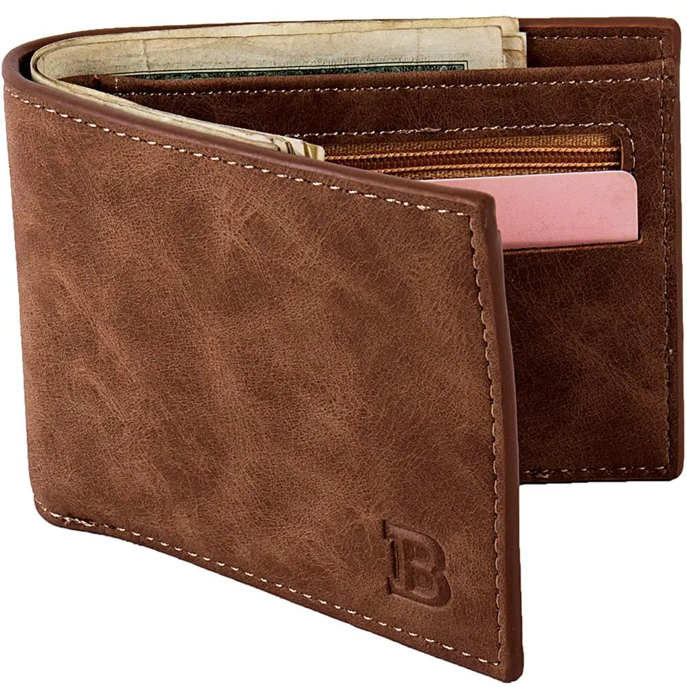 Carteira Masculina Slim com Zíper e Porta Moedas