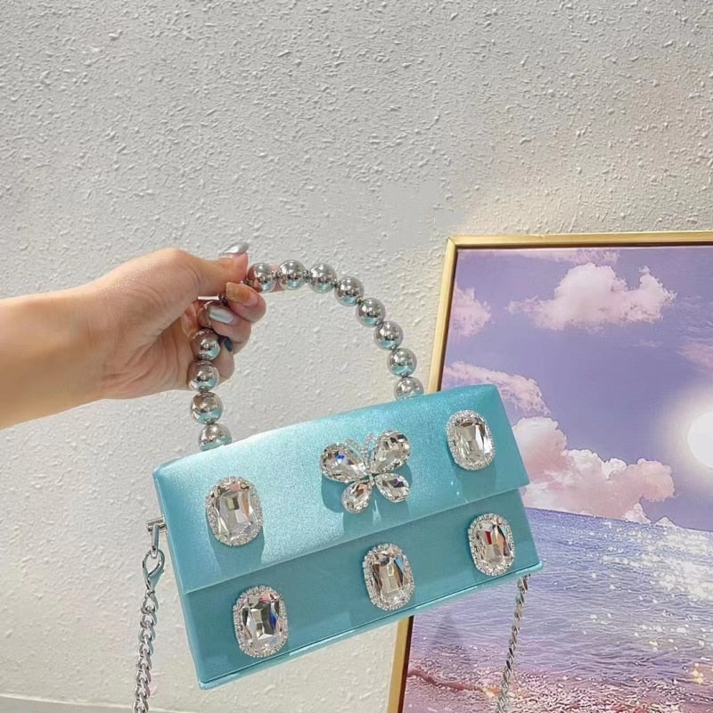 Mini Bolsa Strass Laço