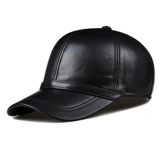 Boné Masculino de Couro Legítimo Ajustável