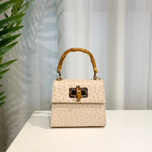 Bolsas de Mão de Bambu Avestruz