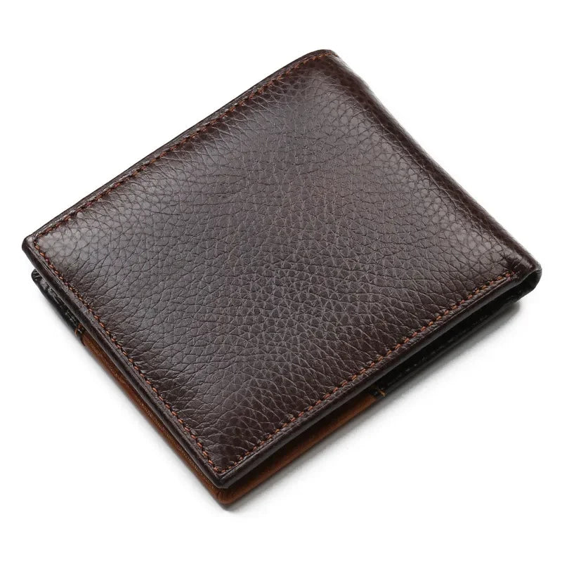 Carteira Masculina de Couro Genuíno com Zíper