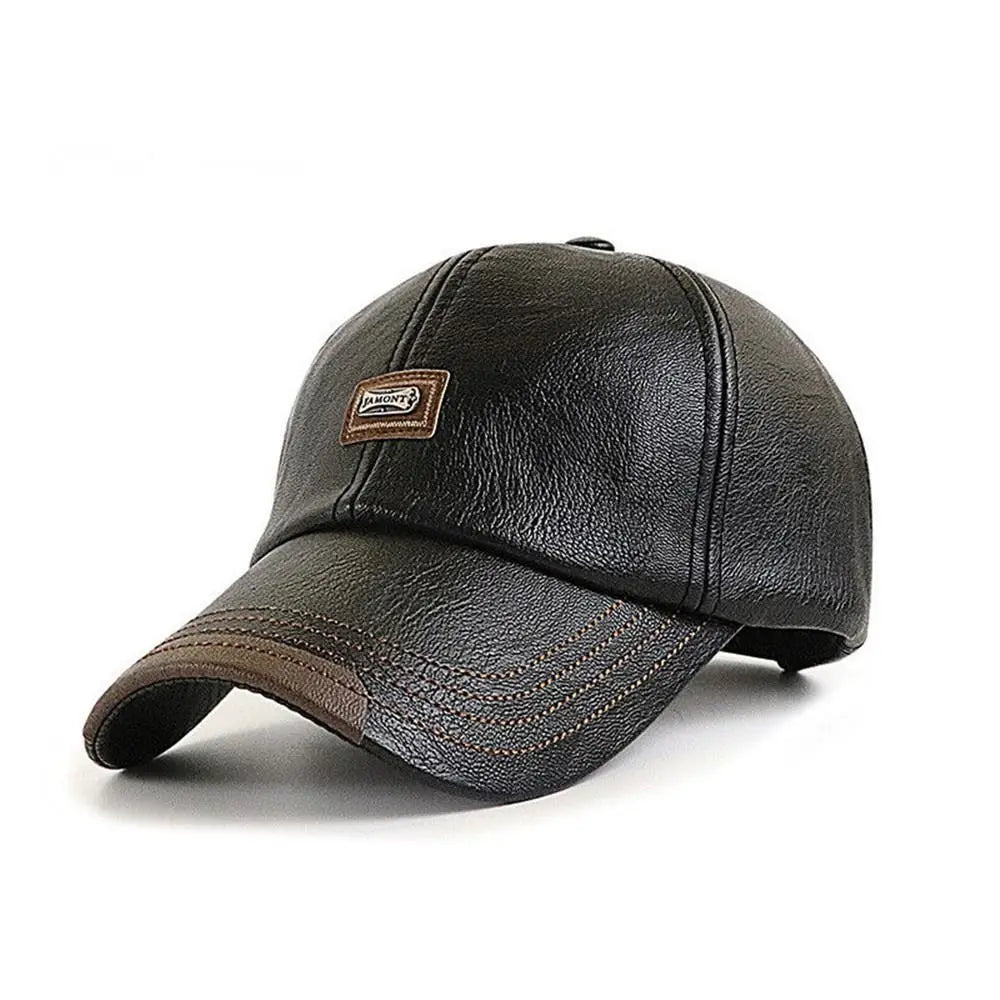 Boné Masculino de Couro Ajustável - Estilo e Conforto