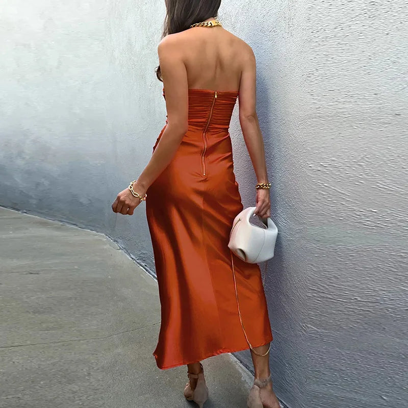 Vestido Longo de Cetim