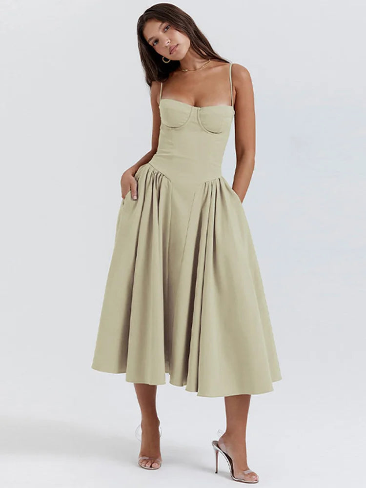 Vestido Longo Corset Retro 