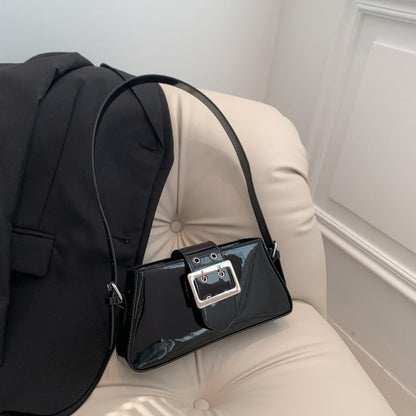 Bolsa Baguete Metalizada Preta