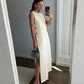 Vestido Longo Casual com Fenda Lateral