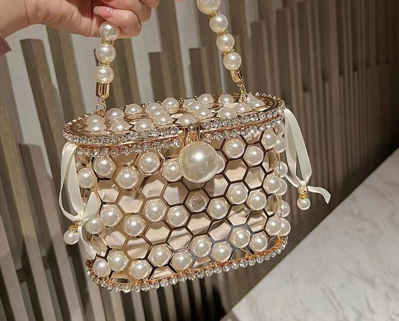 Bolsa de Balde Strass e Perola