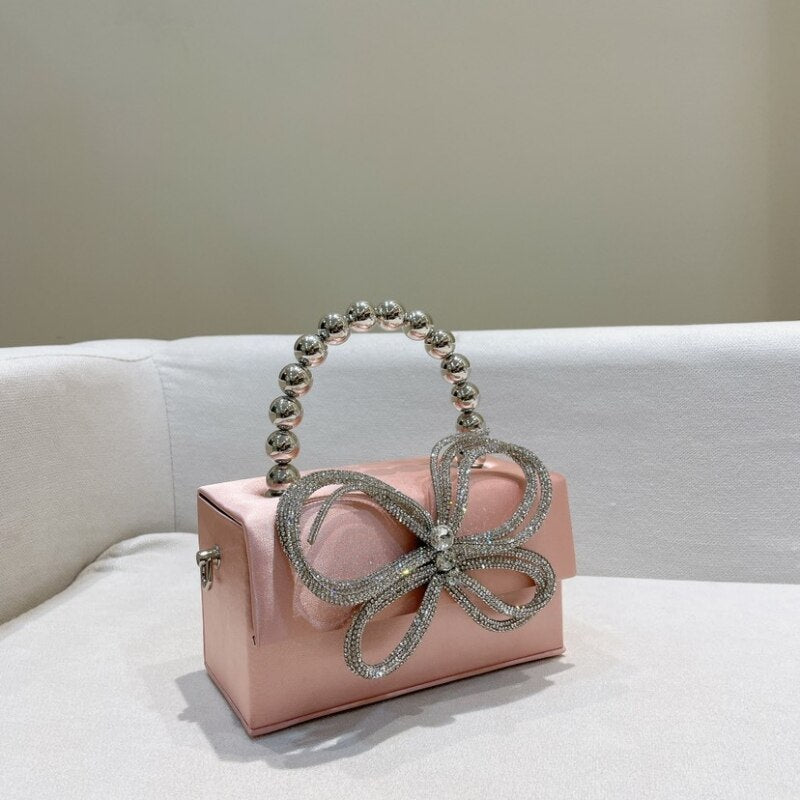 Mini Bolsa Strass Laço