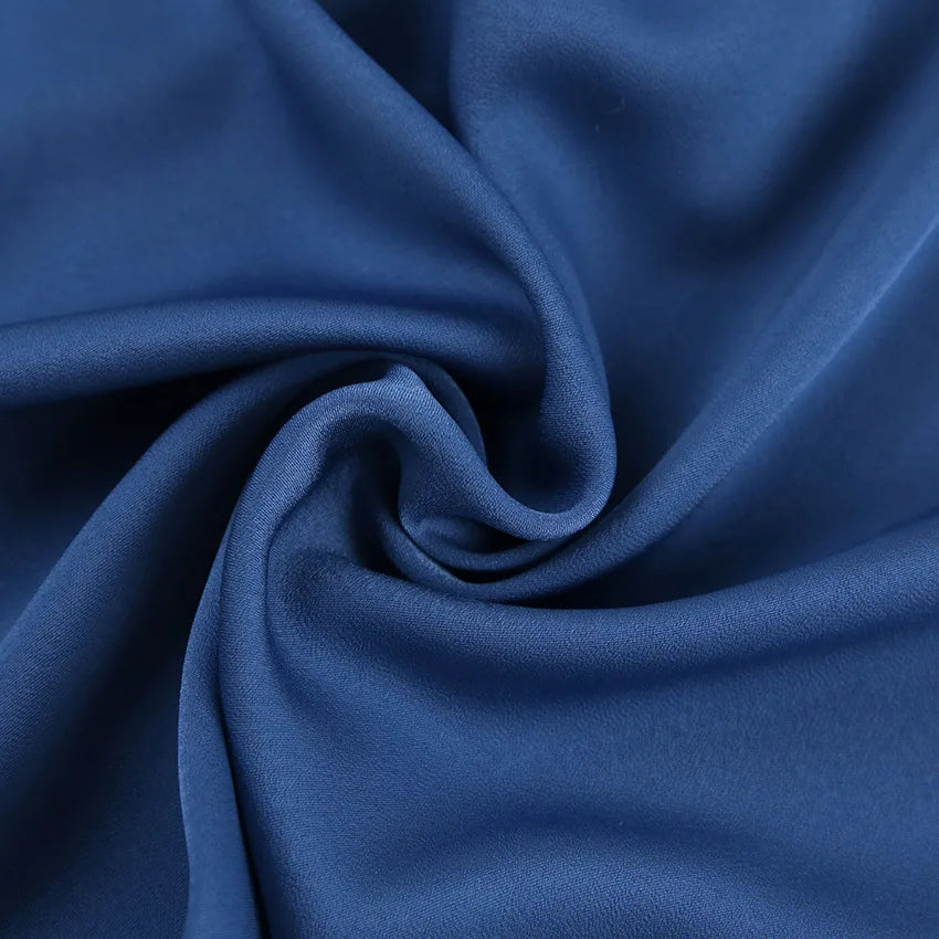 Vestido Curto Cetim Azul