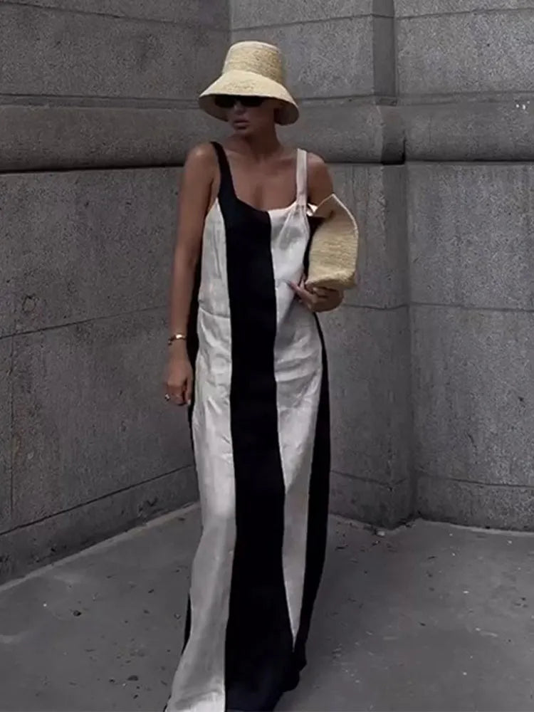 Vestido Longo Listrado