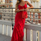 Vestido Longo no Chiffon com Babados