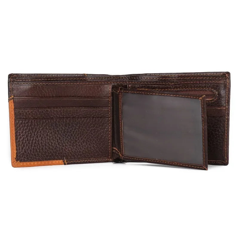 Carteira Masculina de Couro Genuíno com Zíper