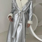 Casaco Trench Coat Feminino de Couro 
