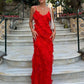 Vestido Longo no Chiffon com Babados