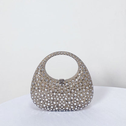 Bolsa Meia Lua Transparente Strass