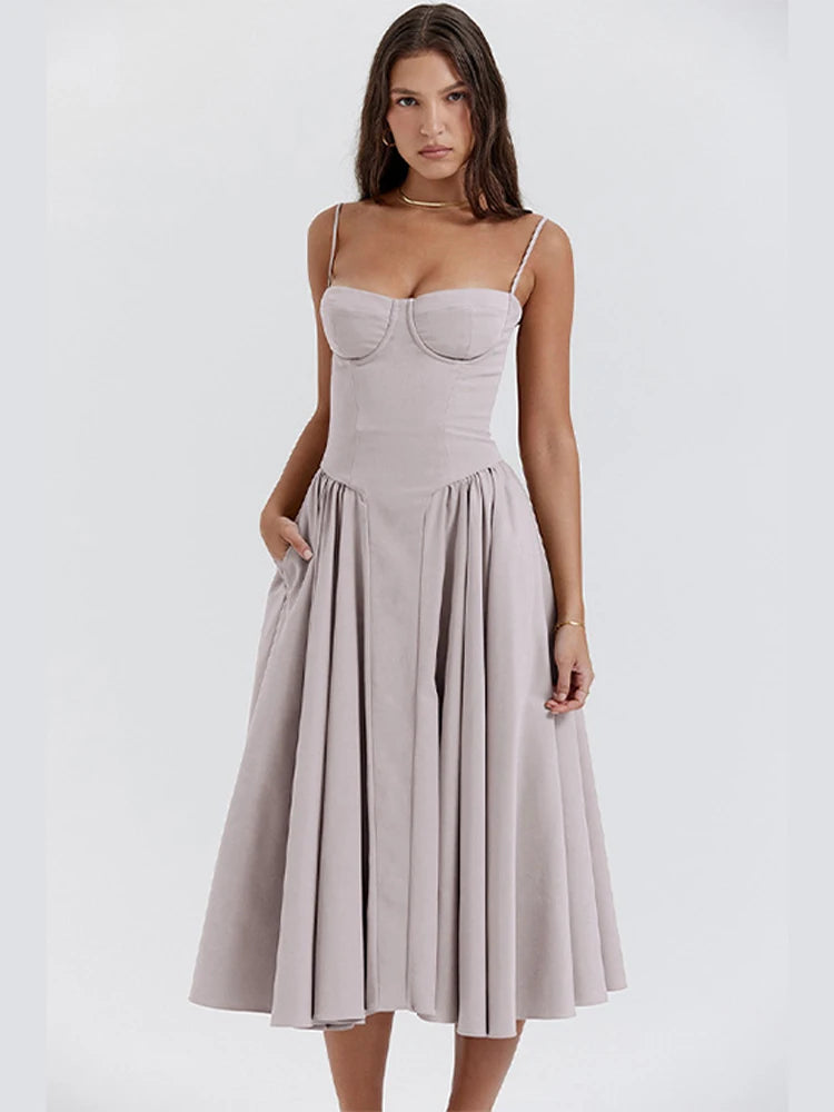 Vestido Longo Corset Retro 