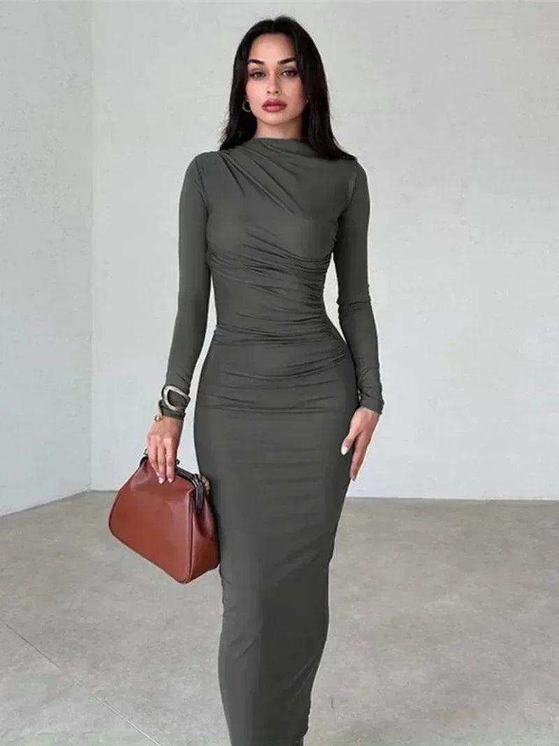  Vestido Longo Manga Comprida