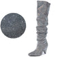 Bota Cano Alto Over The knee de Strass