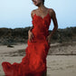 Vestido Longo no Chiffon com Babados