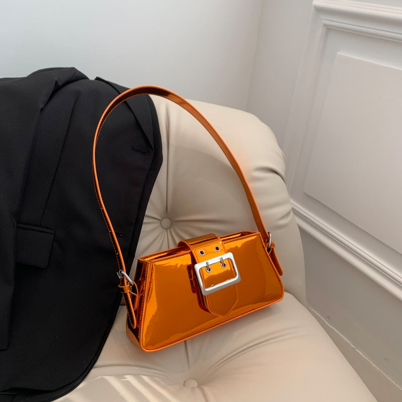 Bolsa Baguete Metalizada Laranja