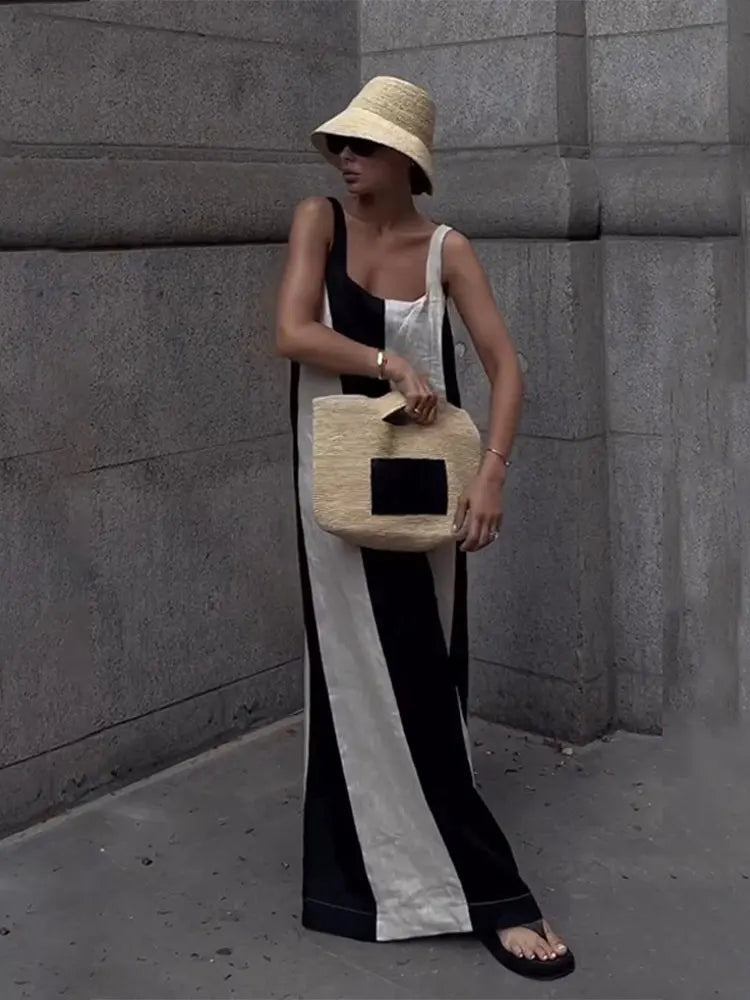 Vestido Longo Listrado