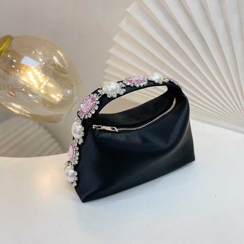 Necessaire de Cetim e Pedras
