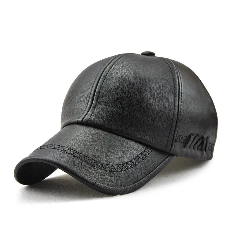 Boné de Couro PU Masculino Estilo Urbano