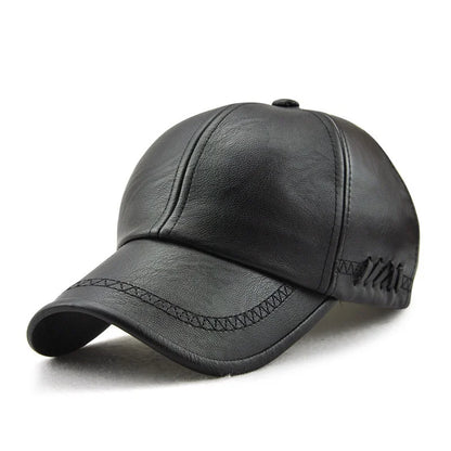 Boné de Couro PU Masculino Estilo Urbano
