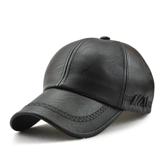 Boné de Couro PU Masculino Estilo Urbano