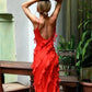 Vestido Longo no Chiffon com Babados